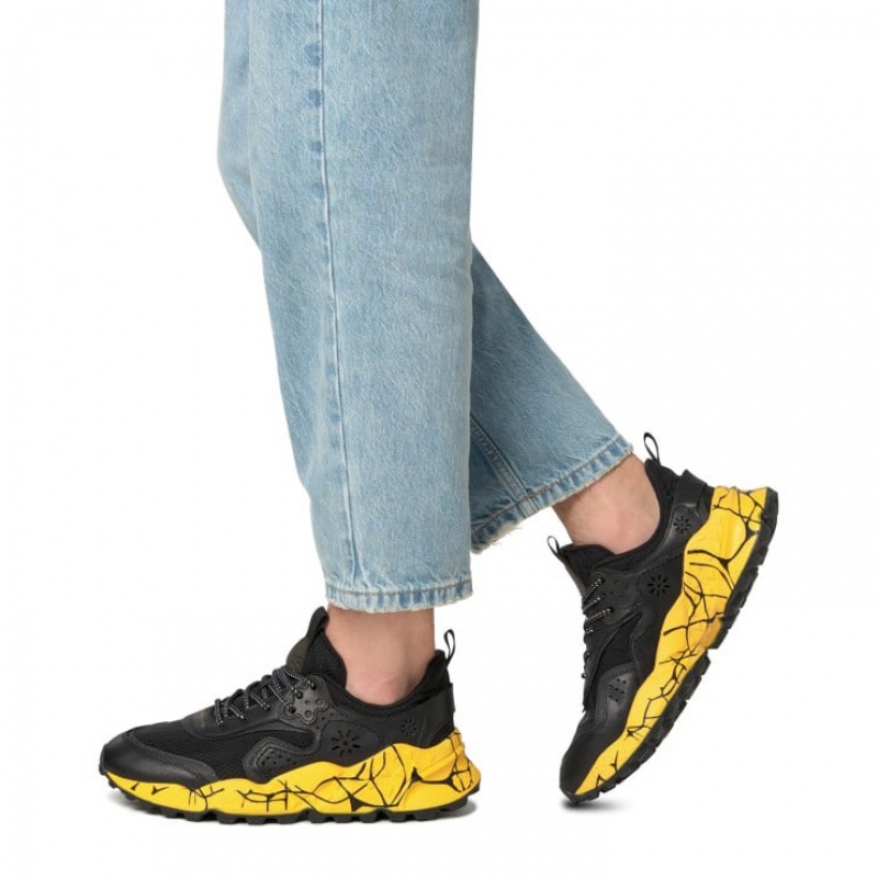 Black / Yellow Flower Mountain KOTETSU UNI Women's Shoes | NZDPQEF