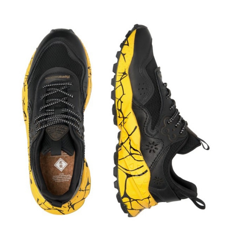 Black / Yellow Flower Mountain KOTETSU UNI Women's Shoes | NZDPQEF