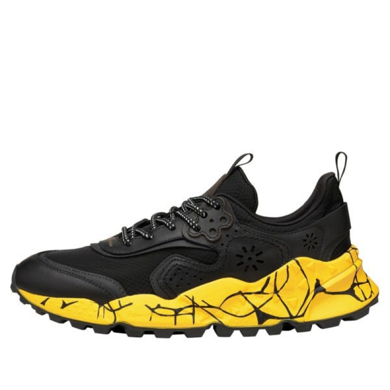 Black / Yellow Flower Mountain KOTETSU UNI Men\'s Shoes | NZXSBDR