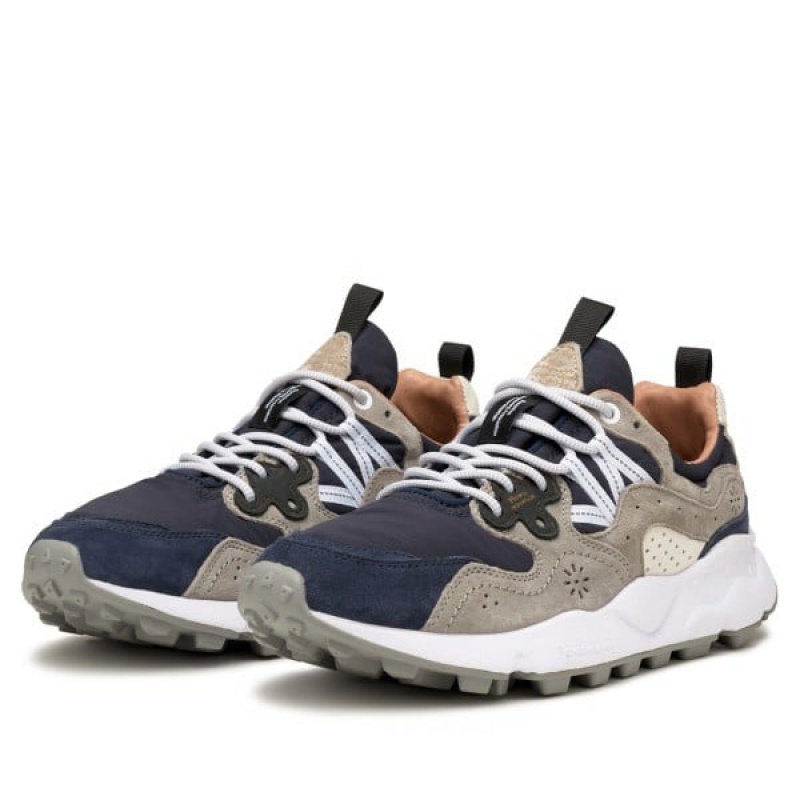 Navy / Grey Flower Mountain YAMANO 3 Men's Shoes | NZPRTDA